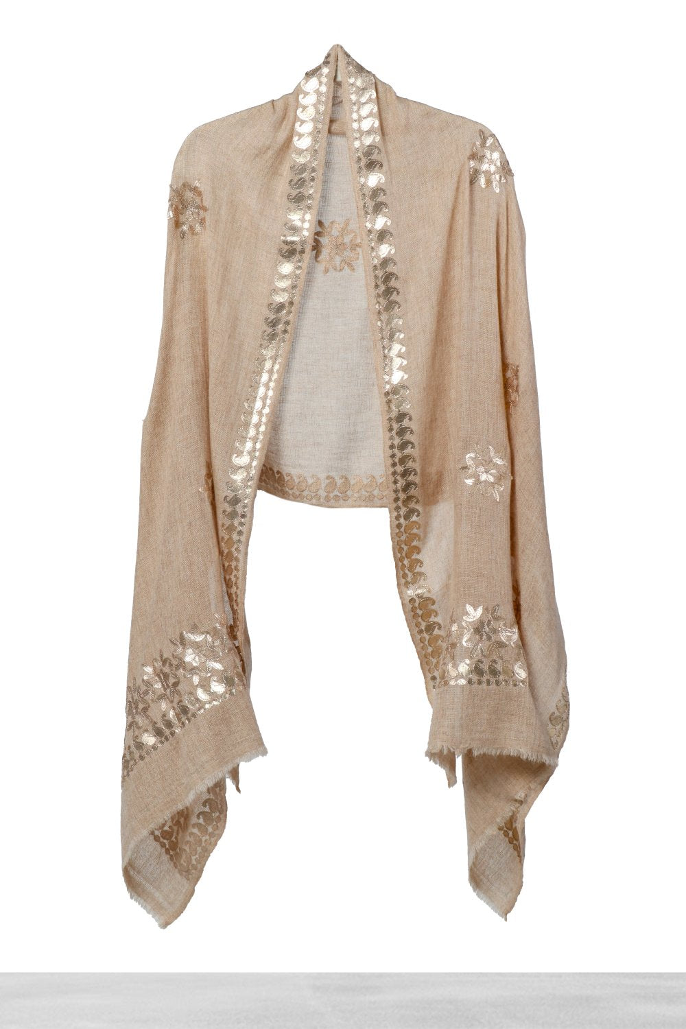 Taupe Paisley Appliqué