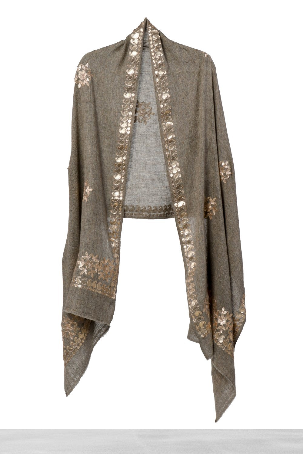 Taupe Paisley Appliqué