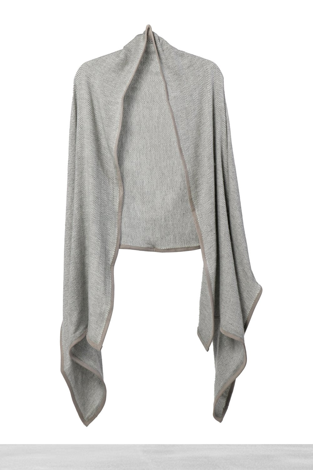 Light Grey Chevron Cashmere Travel Shawl