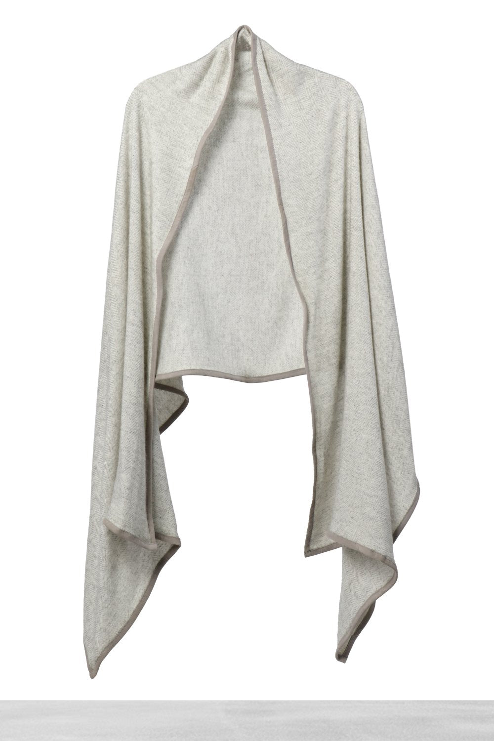 Light Grey Chevron Cashmere Travel Shawl